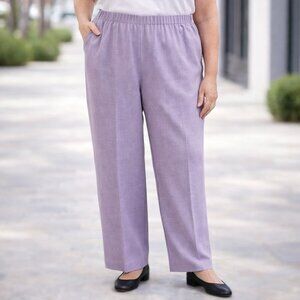 Alfred Dunner Elastic Waist Purple 16 Proportioned Dress Pants